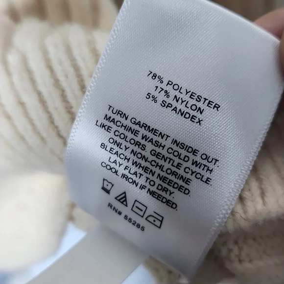 Express ribbed crop sweater cardigan women's Large oat NWT - Picture 6 of 8